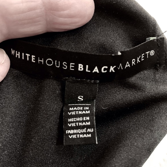 White House Black Market Black & White Bow Neck Shift Dress - Picture 8 of 9